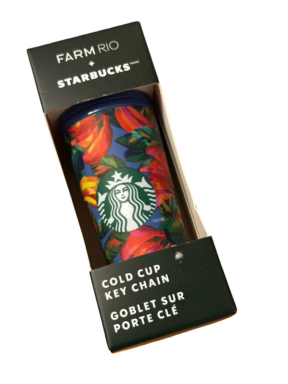 FARM Rio Starbucks Multicolor Floral Collaboration Box COLD CUP KEY CHAIN